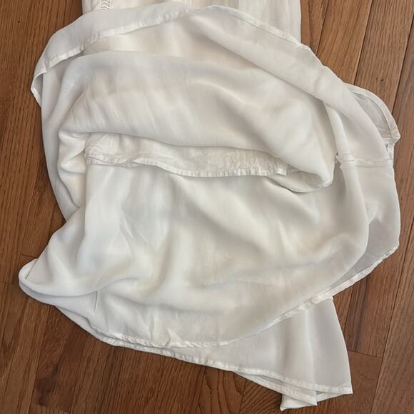 Chico's White Ramie Cotton Midi Skirt Pull-On Size 1/M - Picture 6 of 7